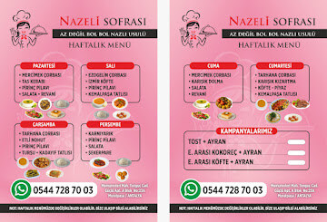 Nazeli haftalık menü görseli